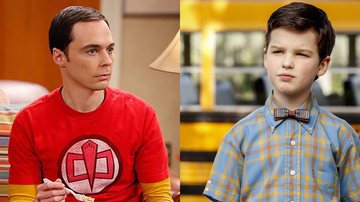O personagem Sheldon Cooper adulto (esq.) e na infância (dir.) - Divulgação / CBS